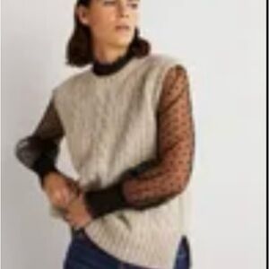 Boden relaxed cable sweater vest